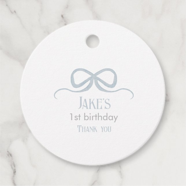 Golf bow party gift tag (Front)