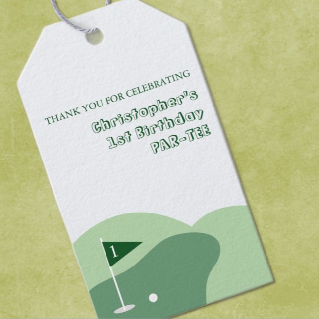 Golf Boy 1st Birthday Gift Tags (Creator Uploaded)