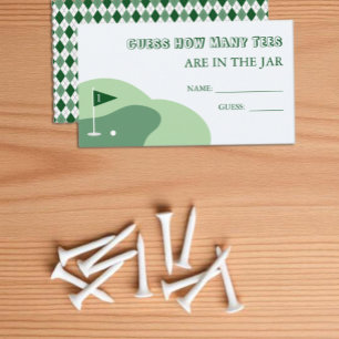 Golf Boy 1st Birthday Guess How Many Tees Enclosure Card