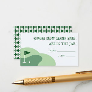 Golf Boy 1st Birthday Guess How Many Tees Enclosure Card