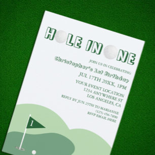 Golf Boy 1st Birthday Invitation