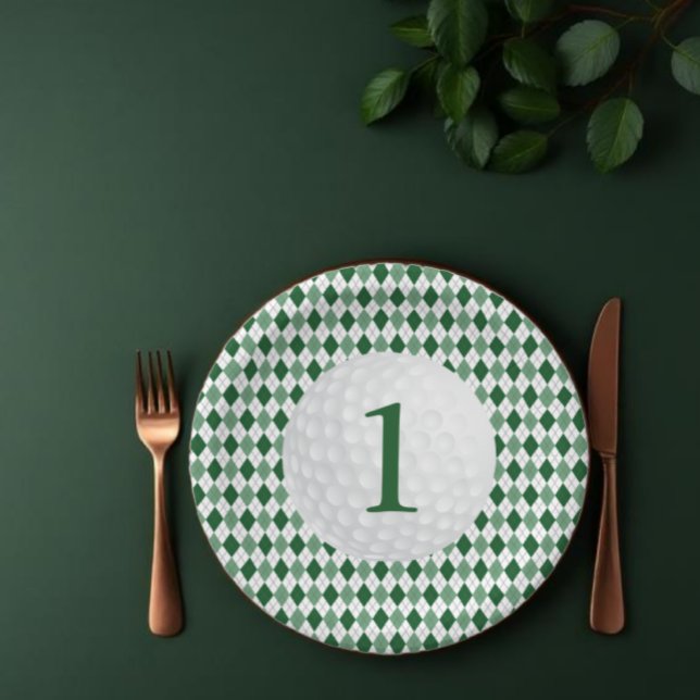 Golf Boy 1st Birthday Paper Plate (Creator Uploaded)