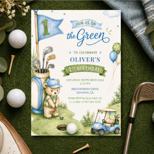 Golf Boy First Birthday Par-Tee Hole In One  Invitation