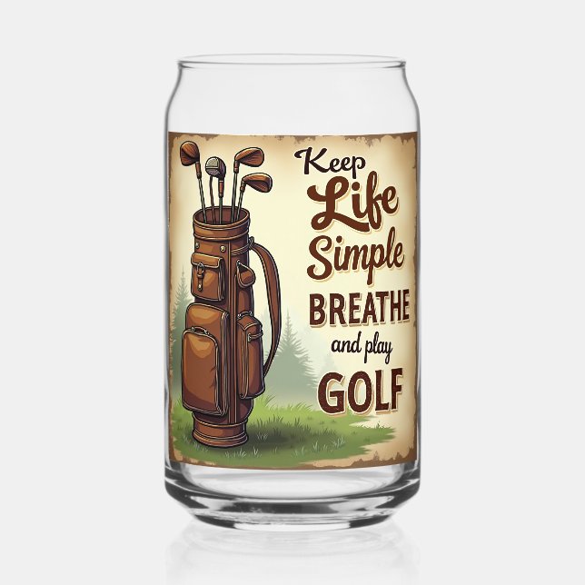 Golf Breathe And Play Golf Can Glass (Back)