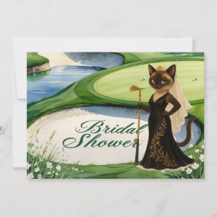 GOLF BRIDAL SHOWER for Cat Lover golfer  Invitation