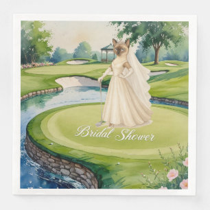 GOLF BRIDAL SHOWER for Cat Lover golfer  Napkin