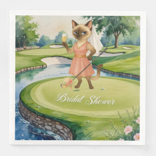 GOLF BRIDAL SHOWER for Cat Lover golfer  Napkin