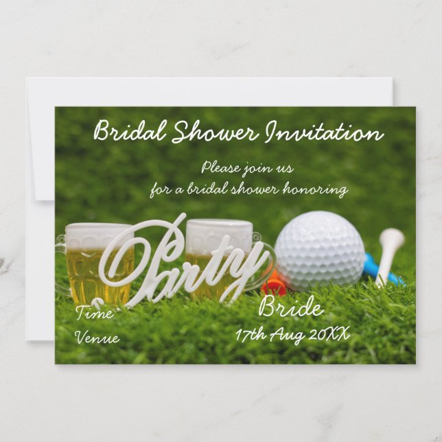 Golf Bridal Shower Invitation for golfer party (Front)