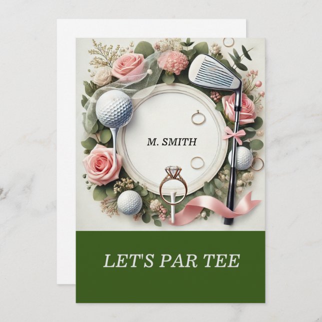 Golf Bridal Shower themed with golf ball  Invitation (Front/Back)