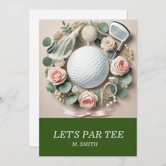 Golf Bridal Shower themed with golf ball  Invitation (Front/Back)