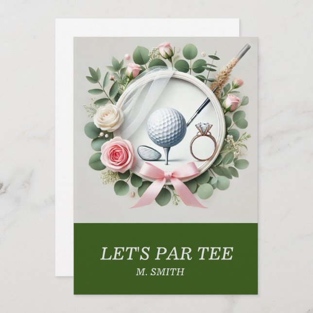 Golf Bridal Shower themed with golf ball  Invitation (Front/Back)