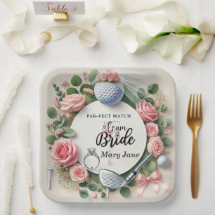 Golf Bridal Shower themed with golf ball Paper Plate