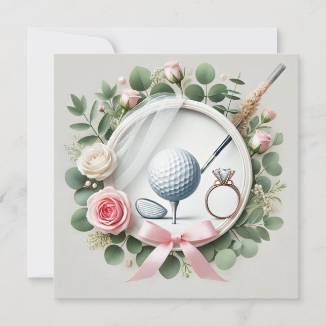 Golf Bridal Shower themed with golf ball  Save The Date (Front)