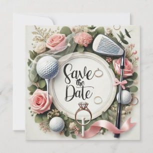 Golf Bridal Shower themed with golf ball Save The Date