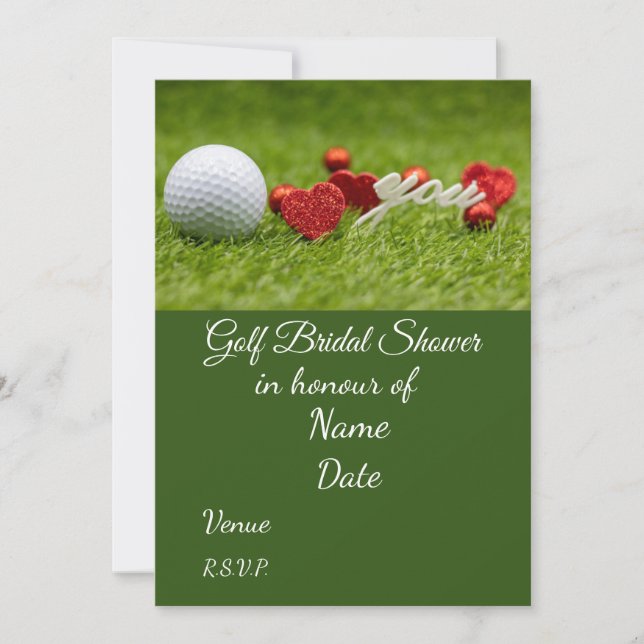 Golf Bridal Shower with golf ball  Save the Date Invitation (Front)