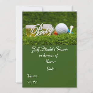 Golf Bridal Shower with golf ball Save the Date Invitation