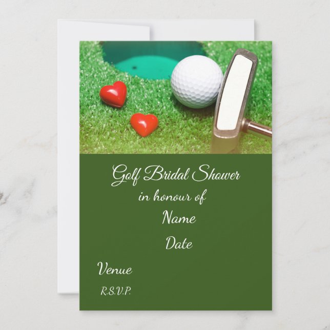 Golf Bridal Shower with golf ball  Save the Date Invitation (Front)