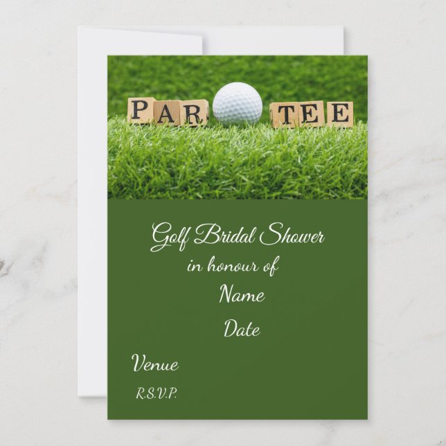 Golf Bridal Shower with golf ball  Save the Date Invitation (Front)