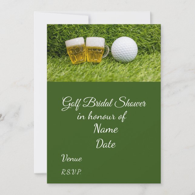 Golf Bridal Shower with golf ball  Save the Date Invitation (Front)
