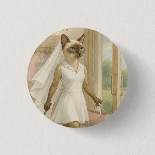 Golf Bride in fitting room 3 Cm Round Badge