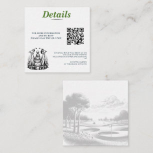 Golf Brides Wedding QR Code Enclosure Card
