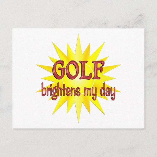 Golf Brightens My Day Postcard (Front)