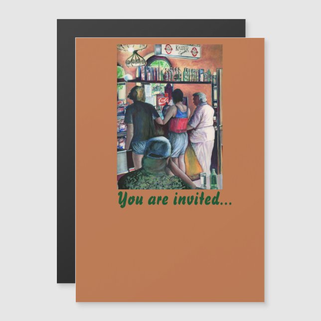 Golf Buffe, Budapest Magnetic Invitation (Front/Back)