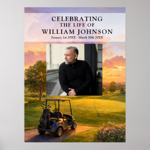 Golf Buggy Celebration of Life Photo Welcome Sign