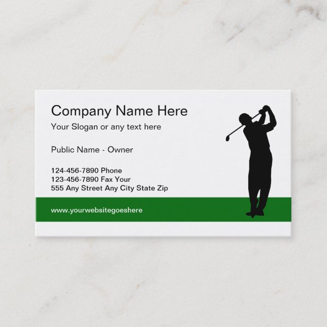 Golf Business Classic Business Cards (Front)