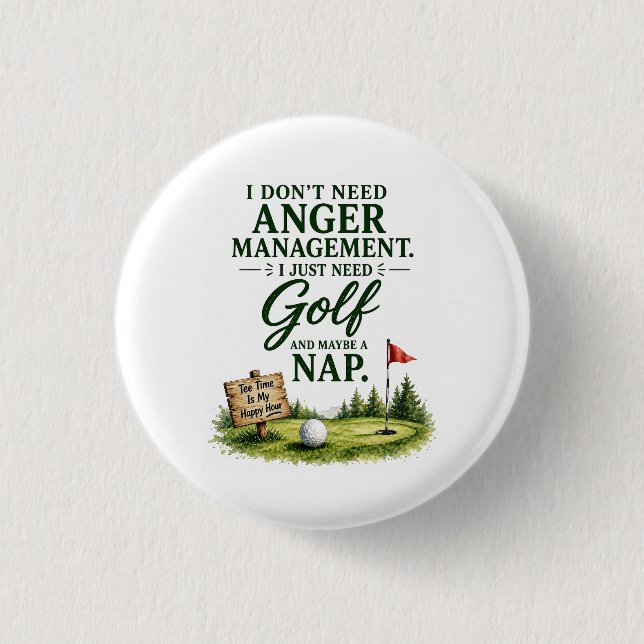 Golf Button Pin Sassy Golfer Humour Gift  (Front)