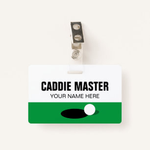 Golf Caddie Master reversible clip on name badge ID Badge