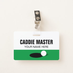 Golf Caddie Master reversible clip on name badge ID Badge