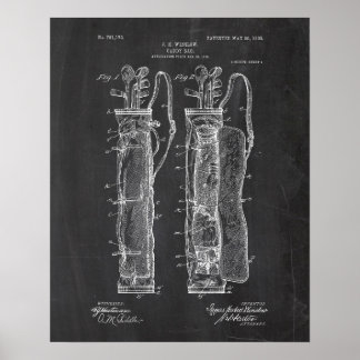 Golf Caddy Bag Patent Poster