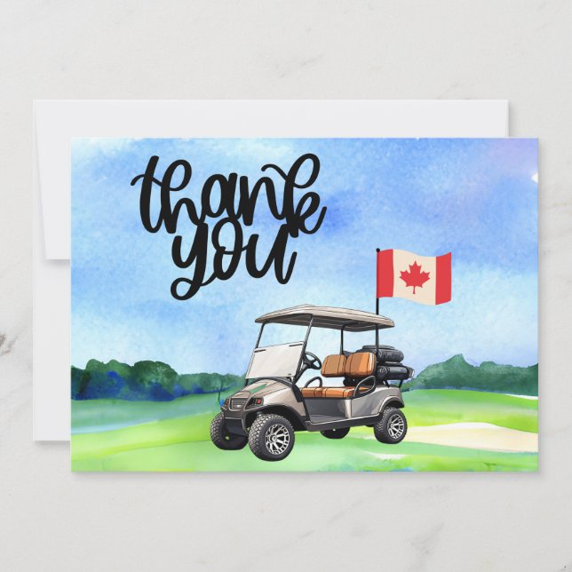 Golf Canada flag and ball for golfer thank you  (Front)