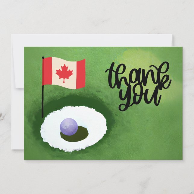 Golf Canada flag and ball for golfer thank you  (Front)