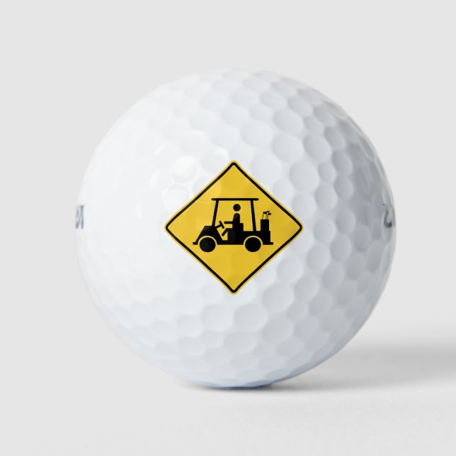 Golf Cart Caution Sign Balls (Front)