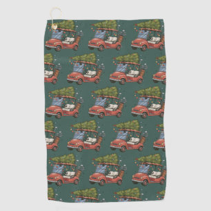 Golf Cart Christmas Tree Golf Lover Gift Towel