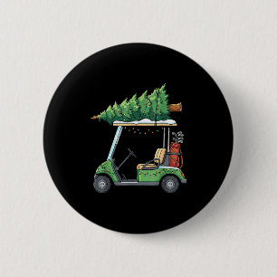 Golf Cart Christmas Tree Lights Funny For Men Wome 6 Cm Round Badge