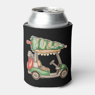 Golf Cart Christmas Tree Lights Golfing Xmas Can Cooler