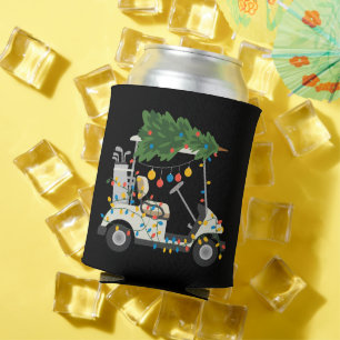 Golf Cart Christmas Tree Lights Xmas Sport Golfer  Can Cooler