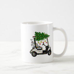 Golf Cart Christmas Tree Lights Xmas Sport Golfer  Coffee Mug