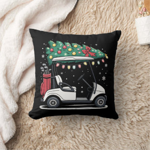 Golf Cart Christmas Tree Lights Xmas Sport Golfer  Cushion