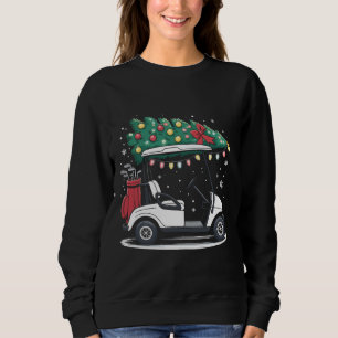 Golf Cart Christmas Tree Lights Xmas Sport Golfer  Sweatshirt