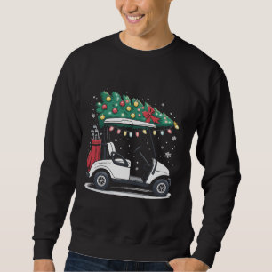Golf Cart Christmas Tree Lights Xmas Sport Golfer Sweatshirt