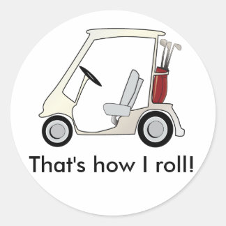 golf_cart classic round sticker