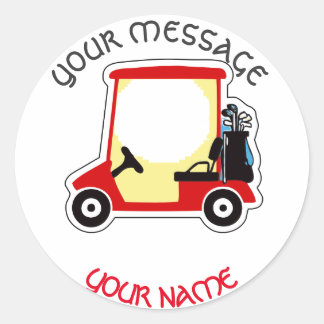 Golf cart classic round sticker