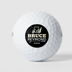 Golf Cart - Custom Golfer Name Black Mark Balls