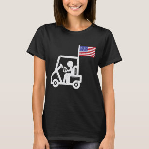 Golf Cart Flag Beer Funny Golfing Drinking Golfer T-Shirt