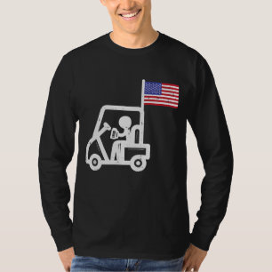 Golf Cart Flag Beer Funny Golfing Drinking Golfer T-Shirt