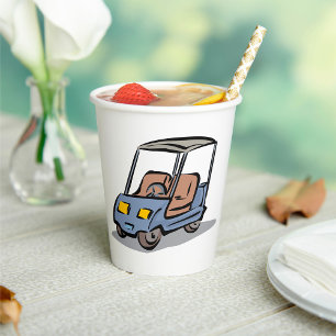Golf Cart Fun Sports Vehicle Paper Cups
